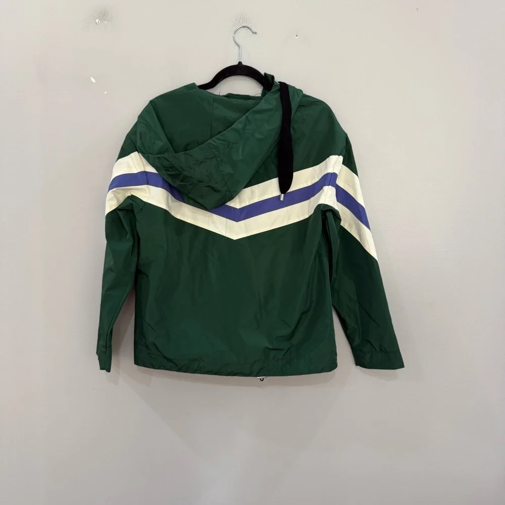 Maje Jacket Baneli Windbreaker Striped in Green
